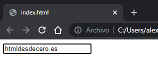 Ejemplo de Type URL en HTML