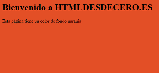 Ejemplo de salida de código HTML y CSS