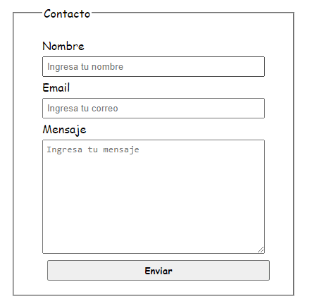 Formulario de contacto con HTML y CSS