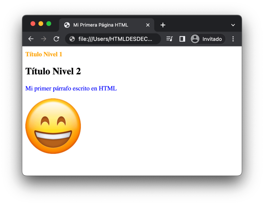 Ejemplo de código HTML y CSS