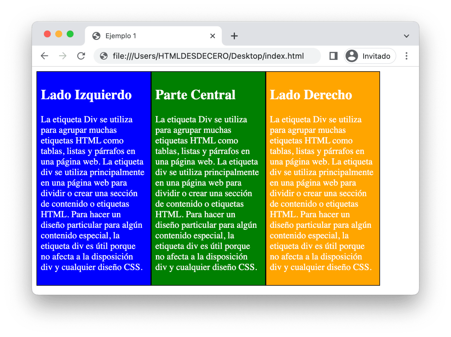 Etiqueta DIV » HTML desde Cero
