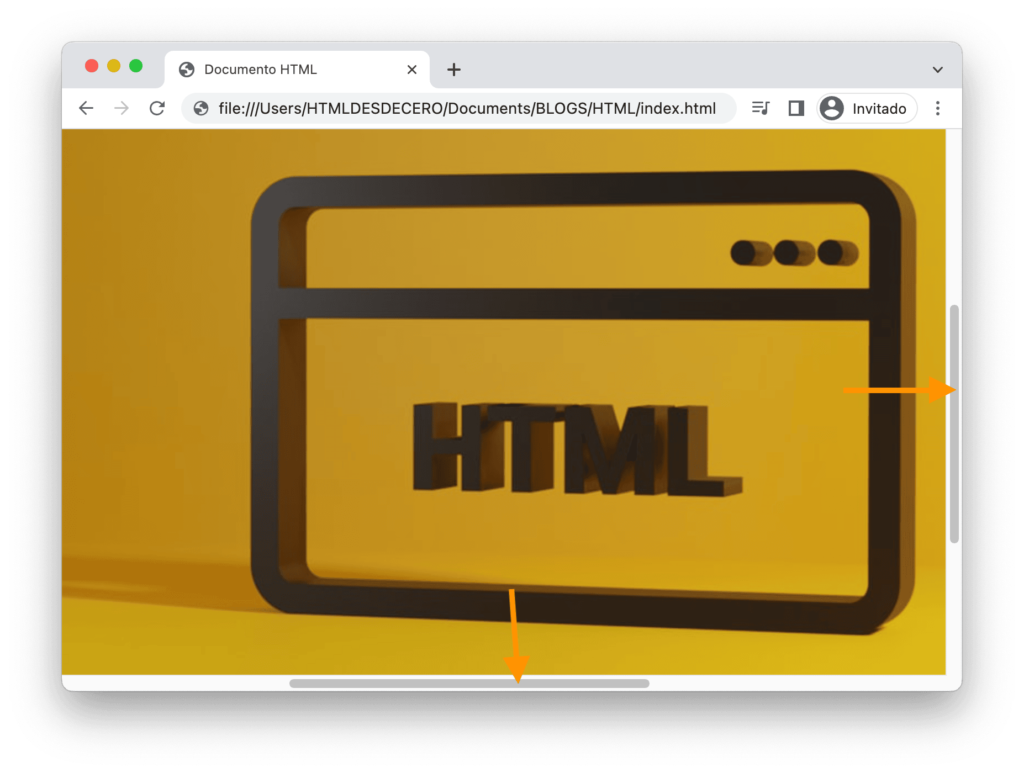 Insertar imagen HTML que ocupa todo el espacio