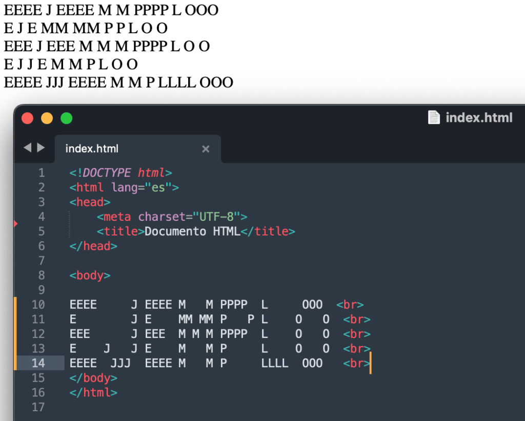 Sin espacios en código ASCII