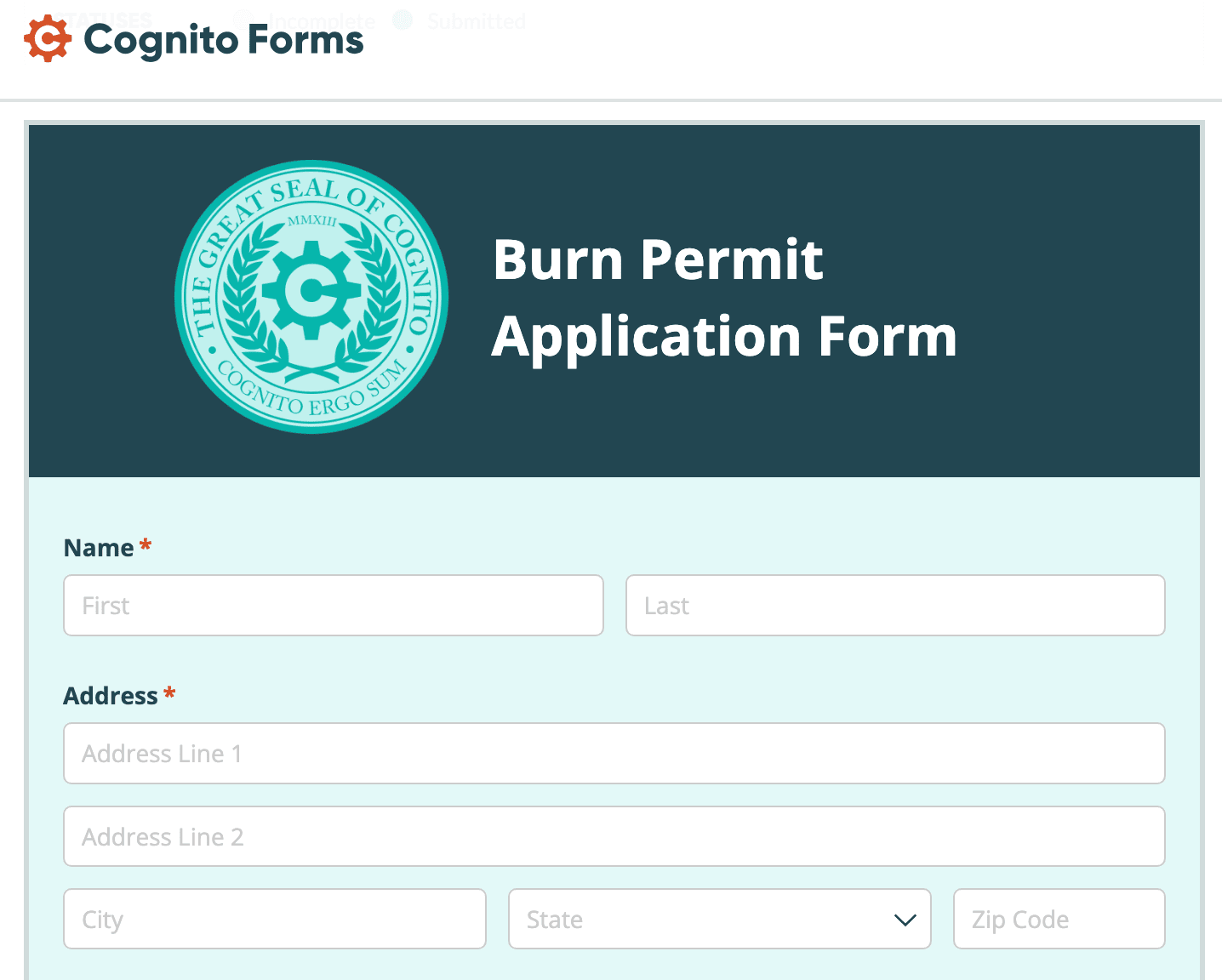 Formulario HTML gratis con Cognito Forms