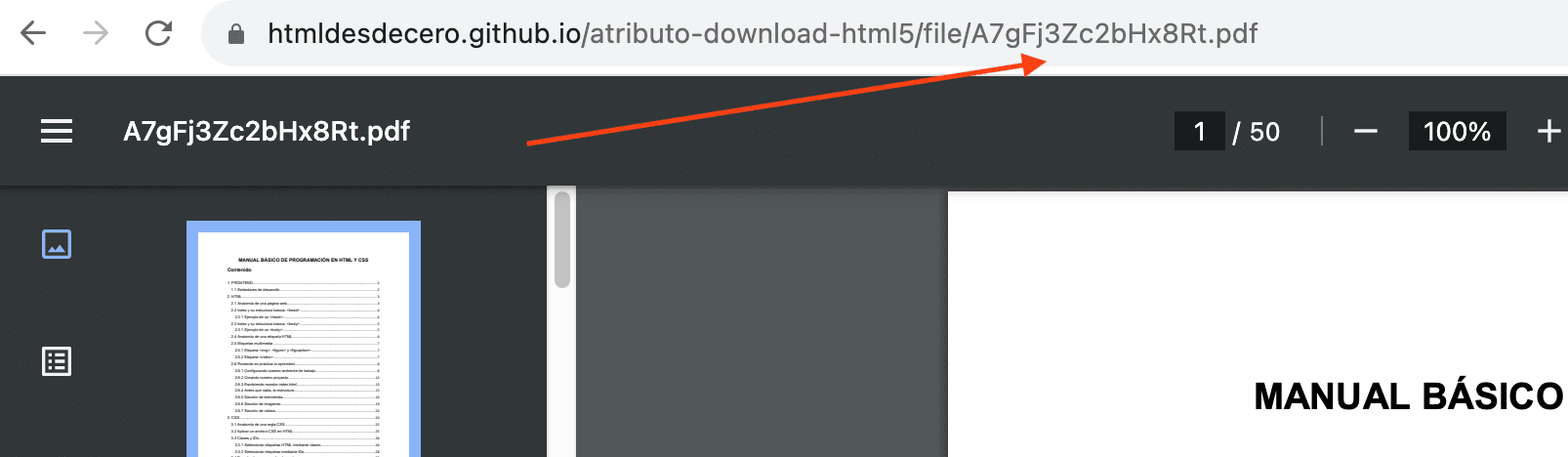 Descargar archivo sin atributo download HTML