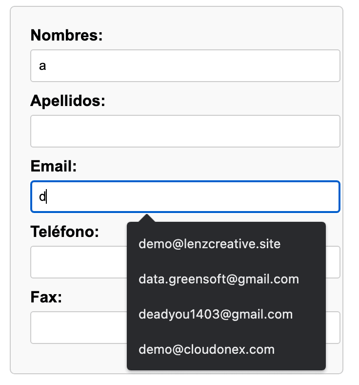 Ejemplo de implementación de AutocompleteType
