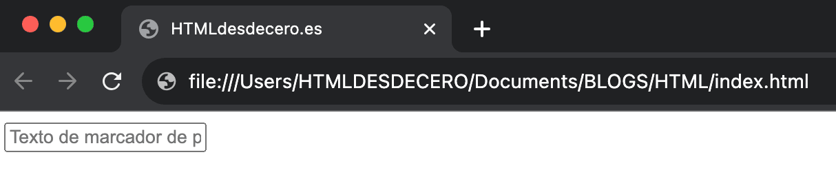 Ejemplo de placeholder