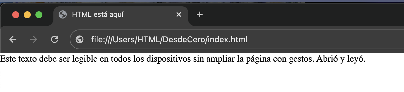 Página de prueba sin etiqueta viewport