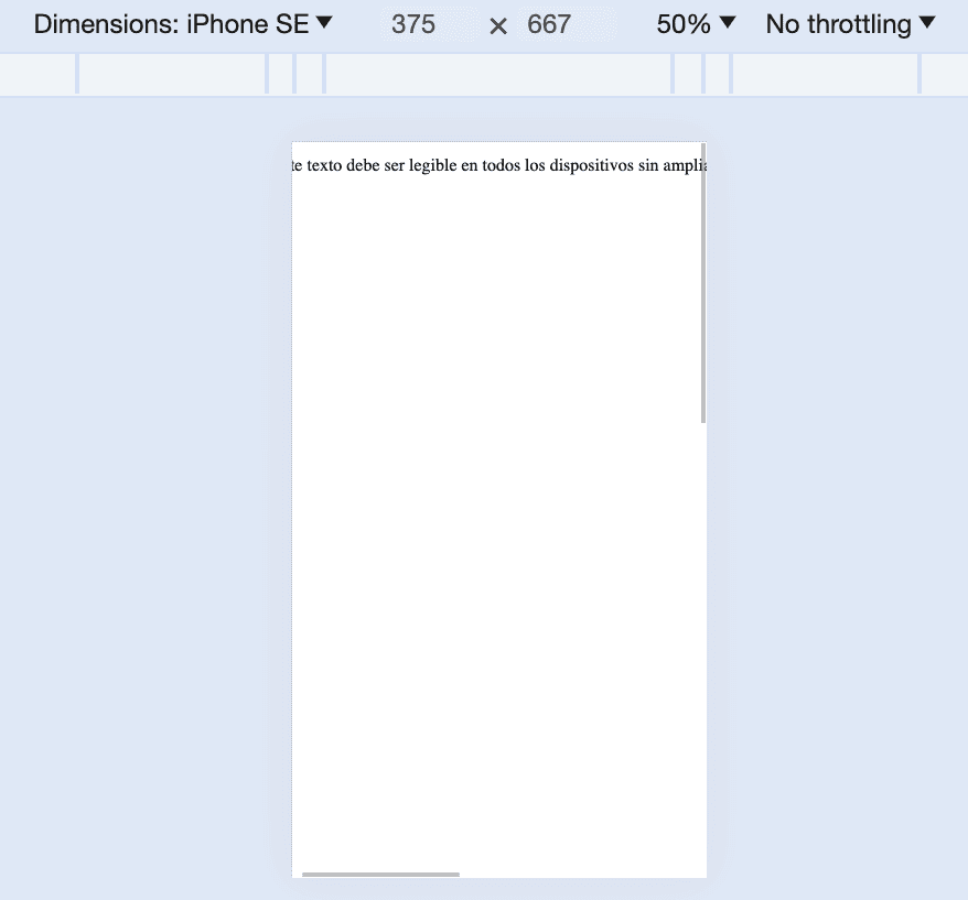 Ventana gráfica fija en la página de prueba