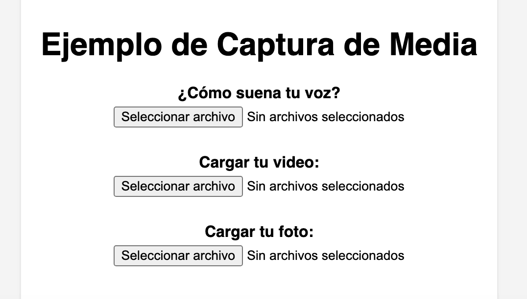 Ejemplo de Captura de Medios con HTML