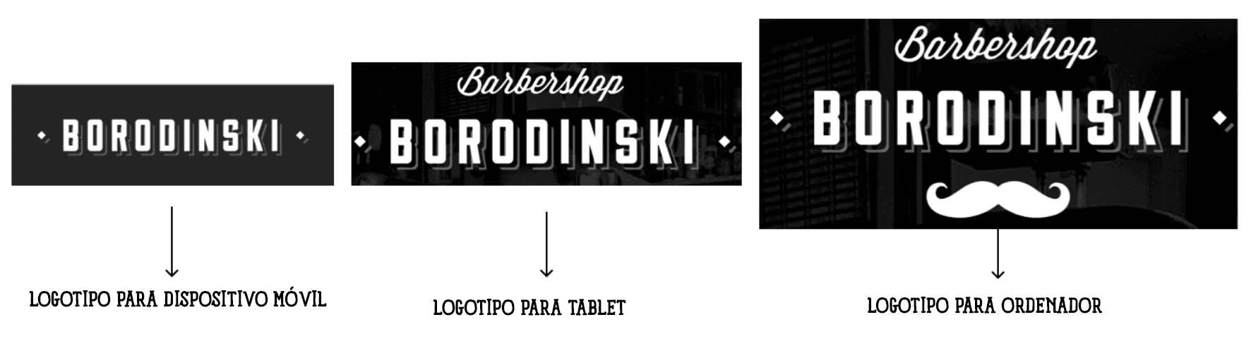 Ejemplo de un logotipo para diferentes dispositivos